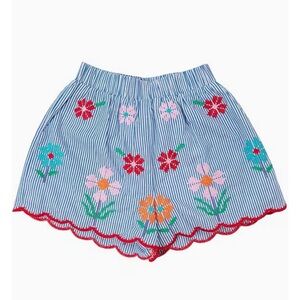 Floral Embroidered Kids striped Shorts